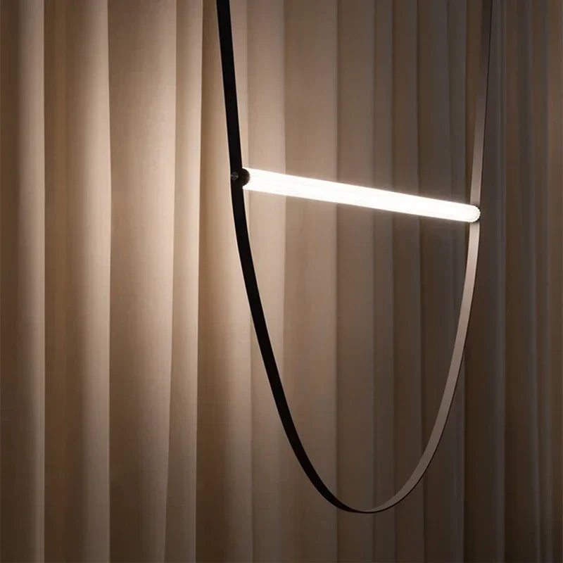 LED leather pendant light
