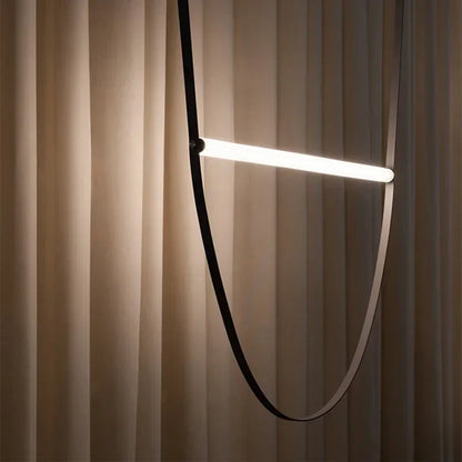 LED leather pendant light