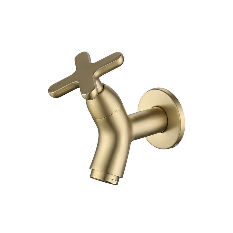 Wall-mounted brass cold water tap