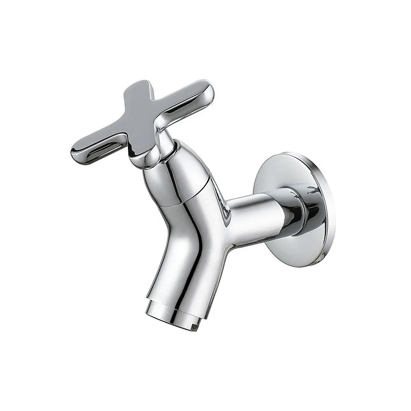 Wall-mounted brass cold water tap