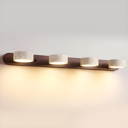 Wood and travertine wall light