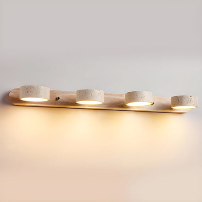 Wood and travertine wall light