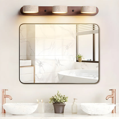 Wood and travertine wall light