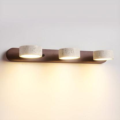 Wood and travertine wall light
