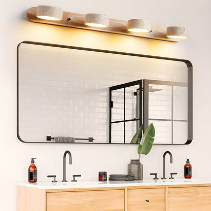 Wood and travertine wall light
