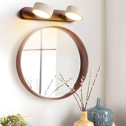 Wood and travertine wall light