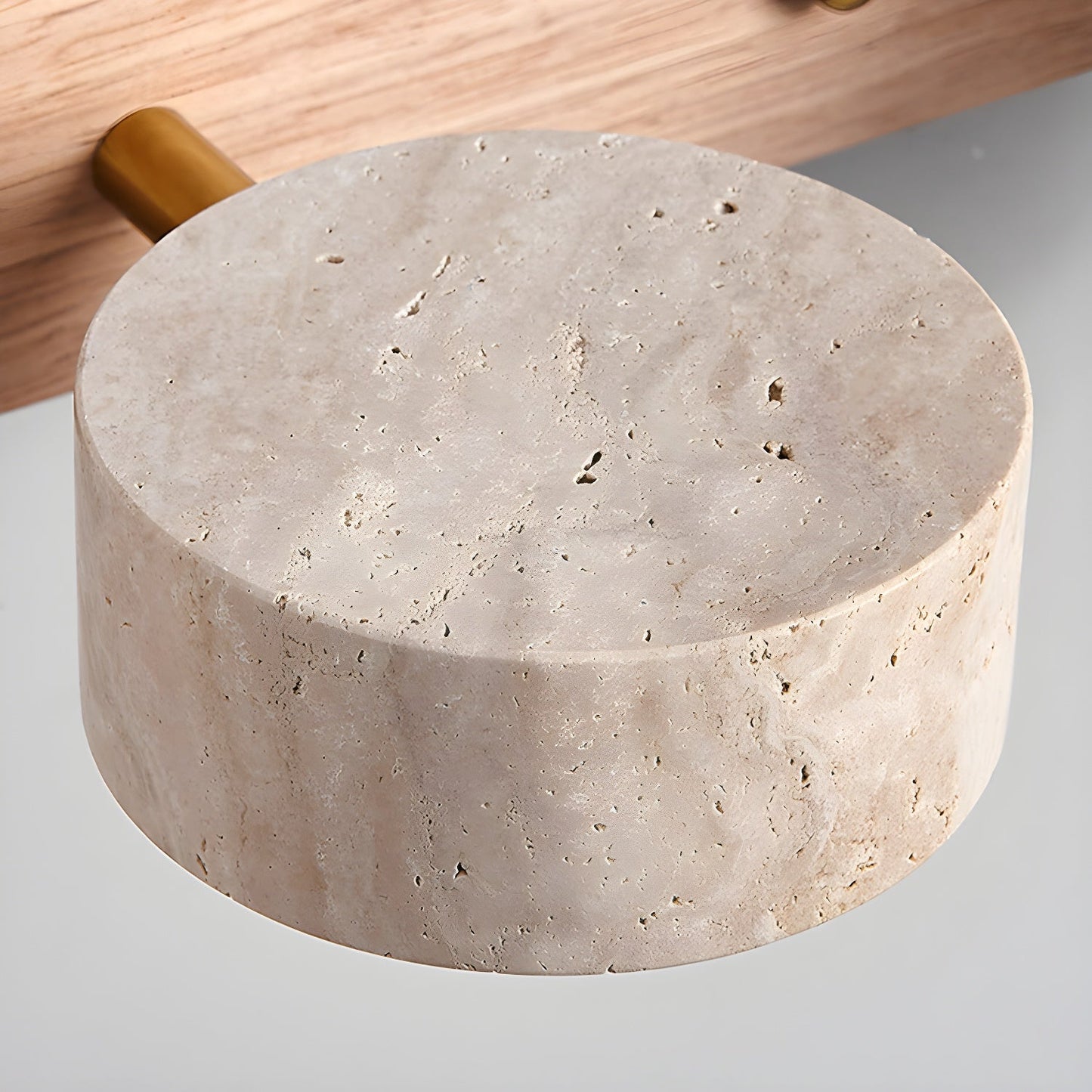 Wood and travertine wall light