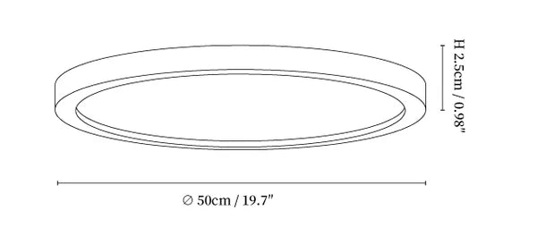 Slim Walnut Flush Ceiling Light