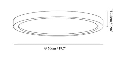 Slim Walnut Flush Ceiling Light