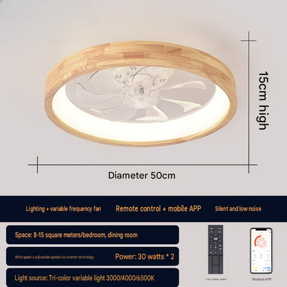 Japanese Wood Flush Mount Ceiling Fan Light