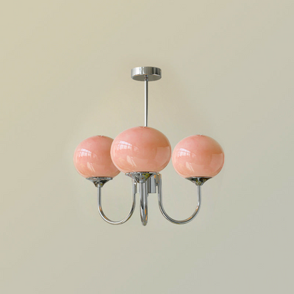 Pink Bubble Glass Chandelier