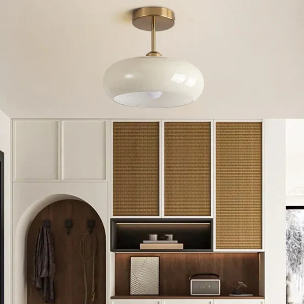 Bauhaus ceiling light made of glass