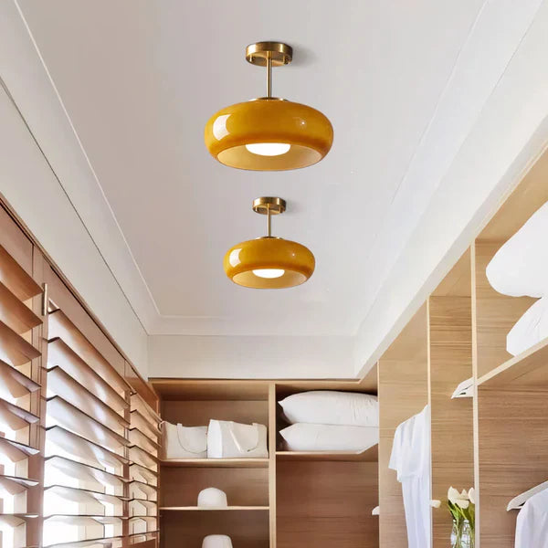 Bauhaus ceiling light made of glass