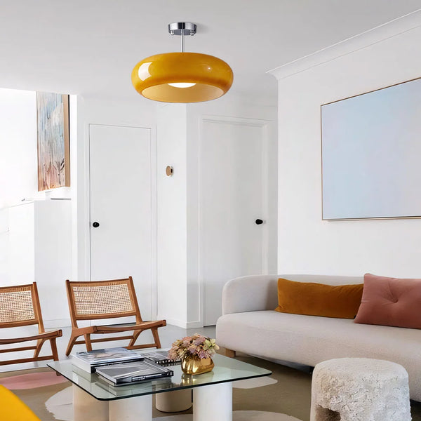 Bauhaus ceiling light made of glass