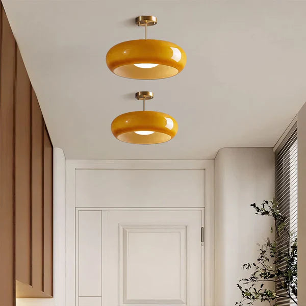 Bauhaus ceiling light made of glass