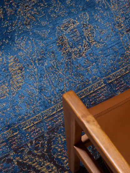 Blue vintage rug living room