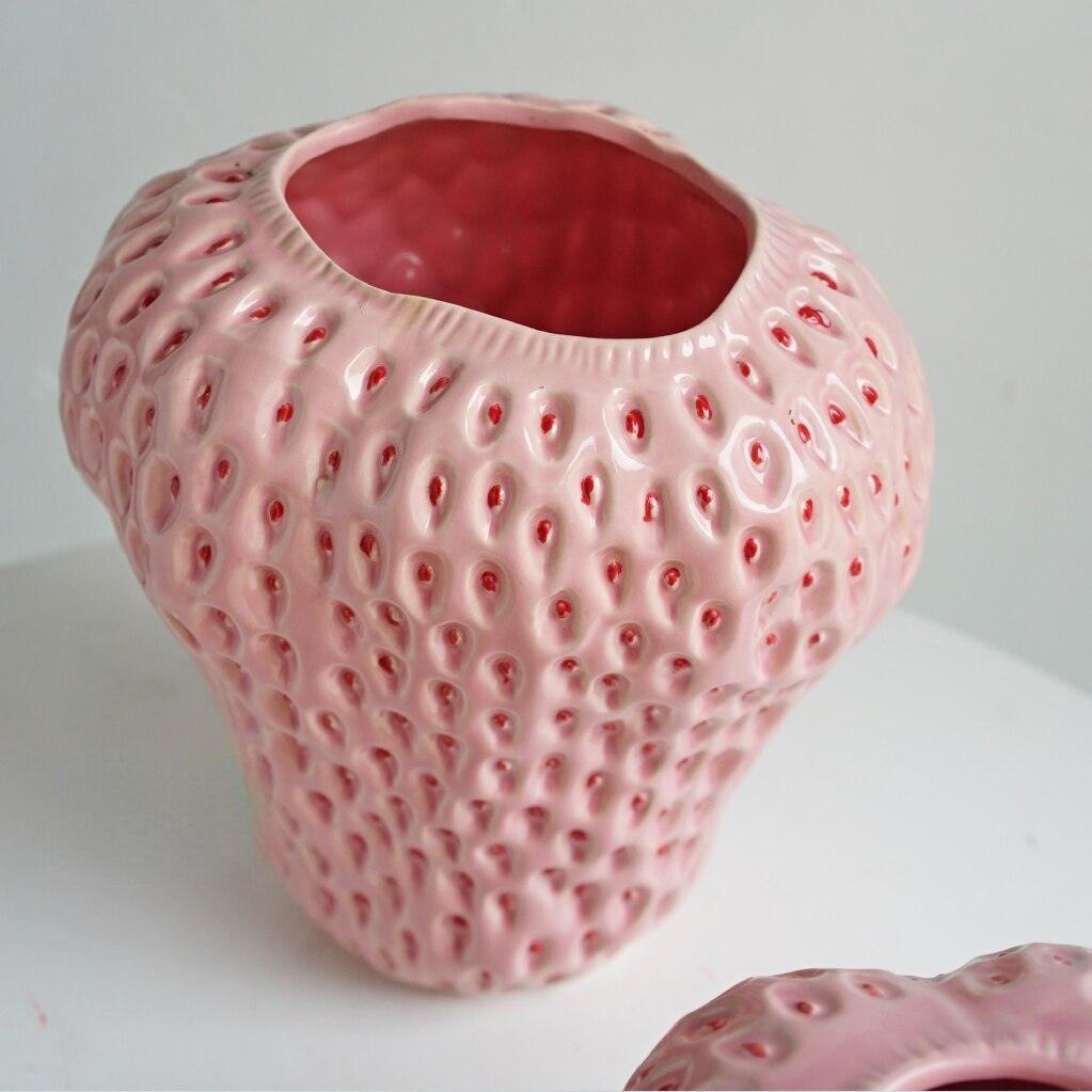 Strawberry Decorative Vase Made of Ceramic