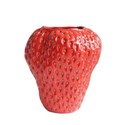 Strawberry Decorative Vase Made of Ceramic