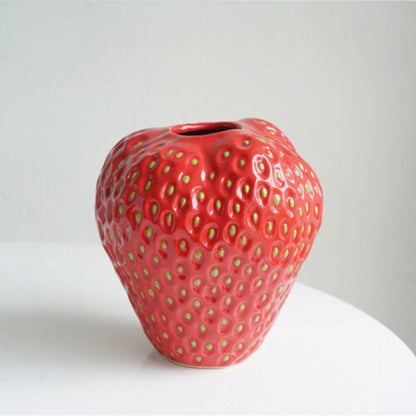 Strawberry Decorative Vase Made of Ceramic
