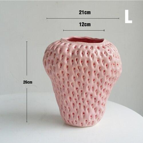 Strawberry Decorative Vase Made of Ceramic