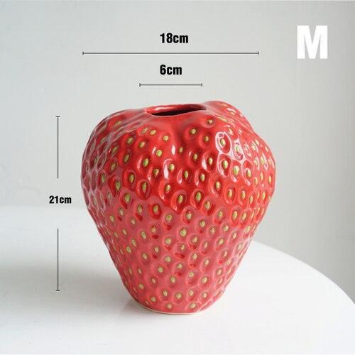 Strawberry Decorative Vase Made of Ceramic