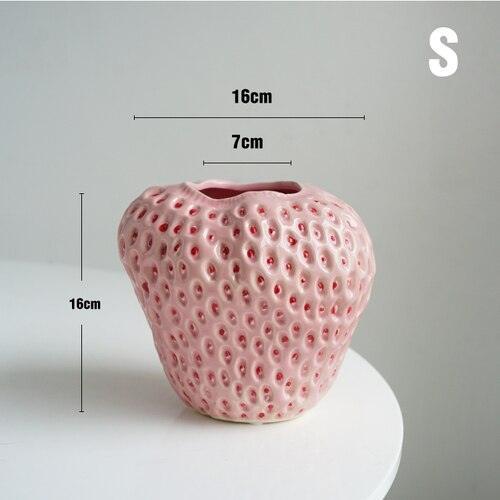 Strawberry Decorative Vase Made of Ceramic