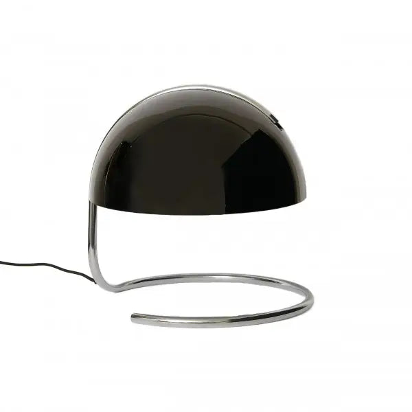 Postmodern table lamp of metal and glass