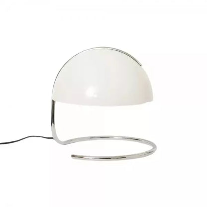 Postmodern table lamp of metal and glass
