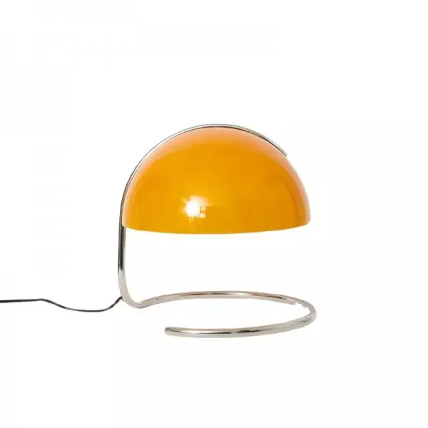 Postmodern table lamp of metal and glass
