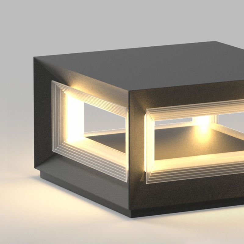 Modern LED Cube Outdoor Post Light