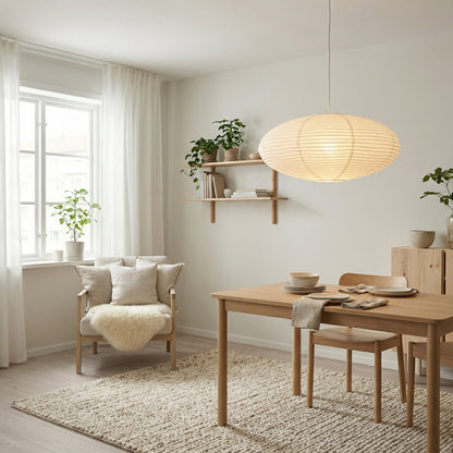 Minimalist paper pendant lamp