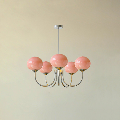 Pink Bubble Glass Chandelier