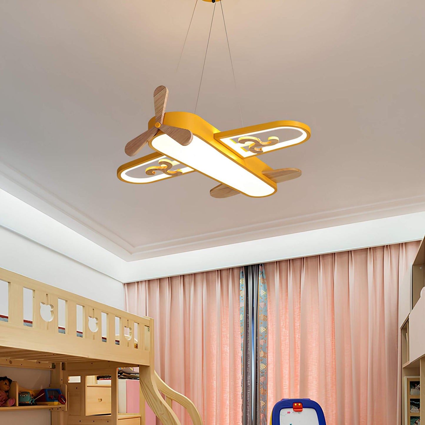 Charming airplane shaped LED pendant light for children