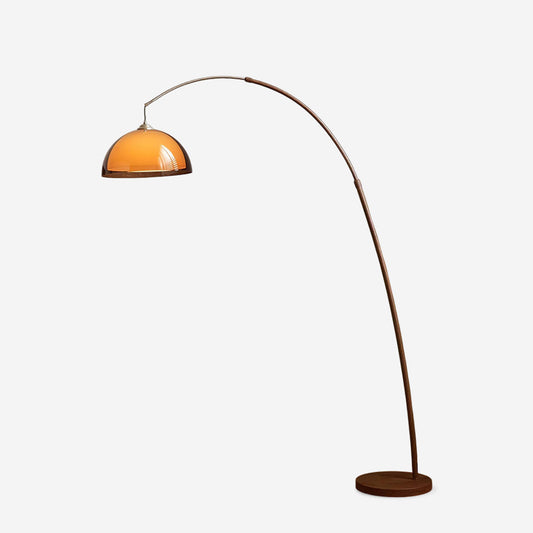 Halberon Arc Walnut Floor Lamp