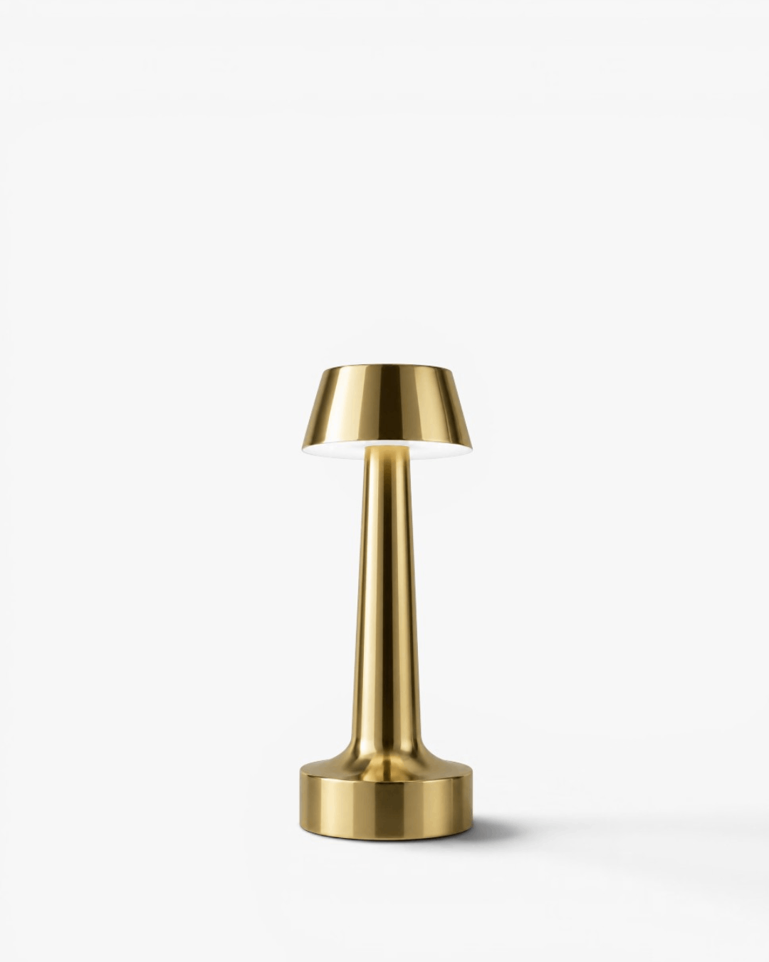 Conical Brass Cordless Table Lamp