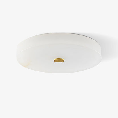 Alabaster Drum Flush Ceiling Light