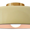 Ceramic Drum Semi-Flush Ceiling Light