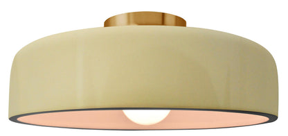 Ceramic Drum Semi-Flush Ceiling Light
