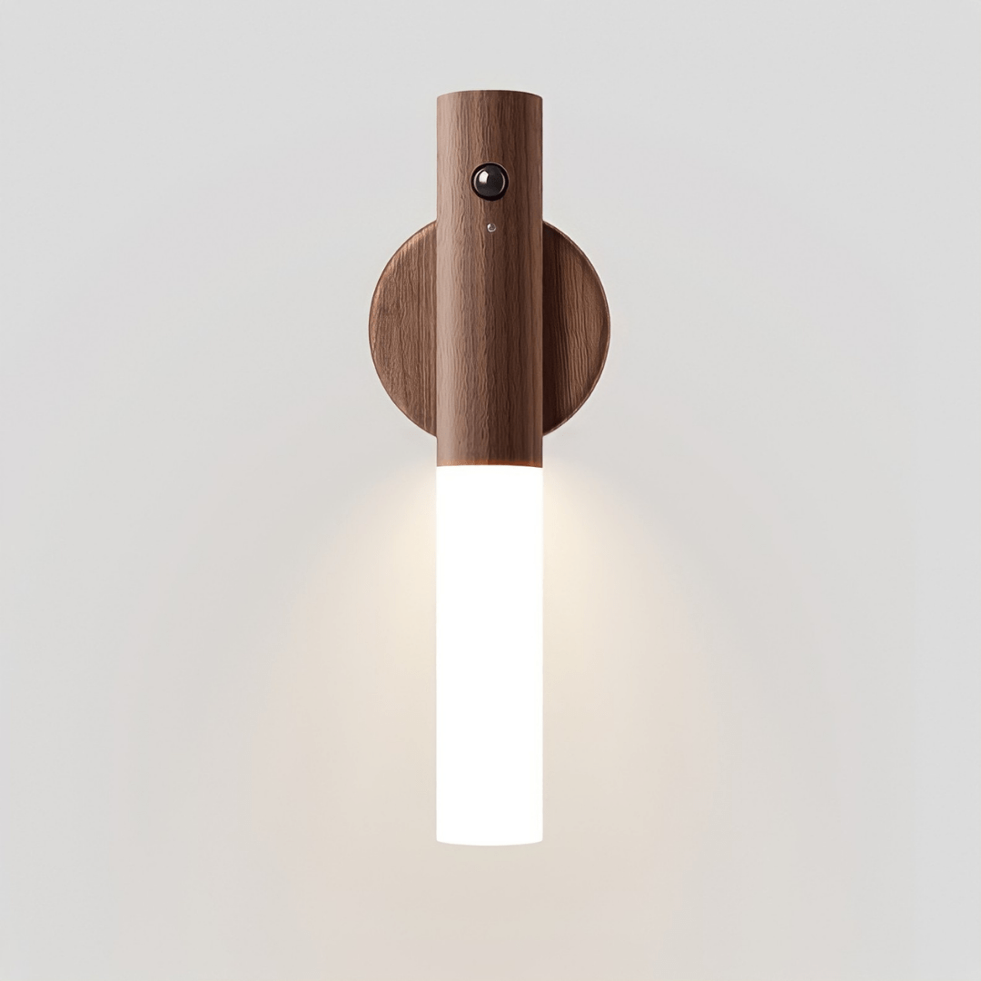 Slim Wood Wireless Wall Light