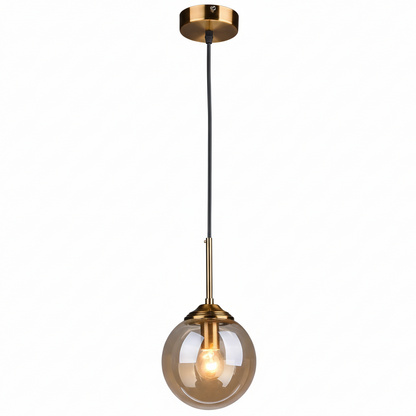 Orbelle Art Deco Brass Glass Globe Pendant Light