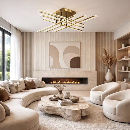 Gold Linear Bar Ceiling Light