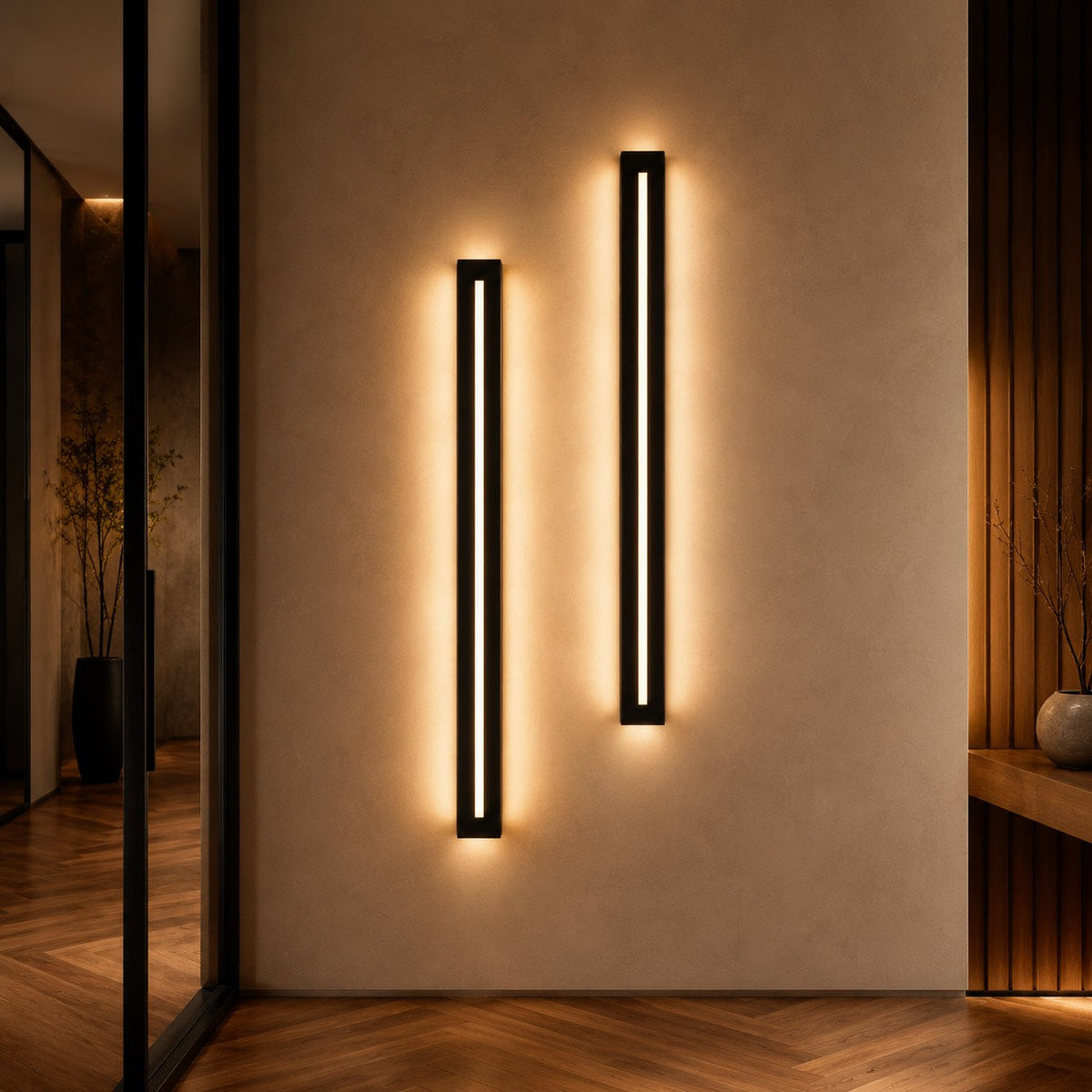 Linear Iron Acrylic Wall Light