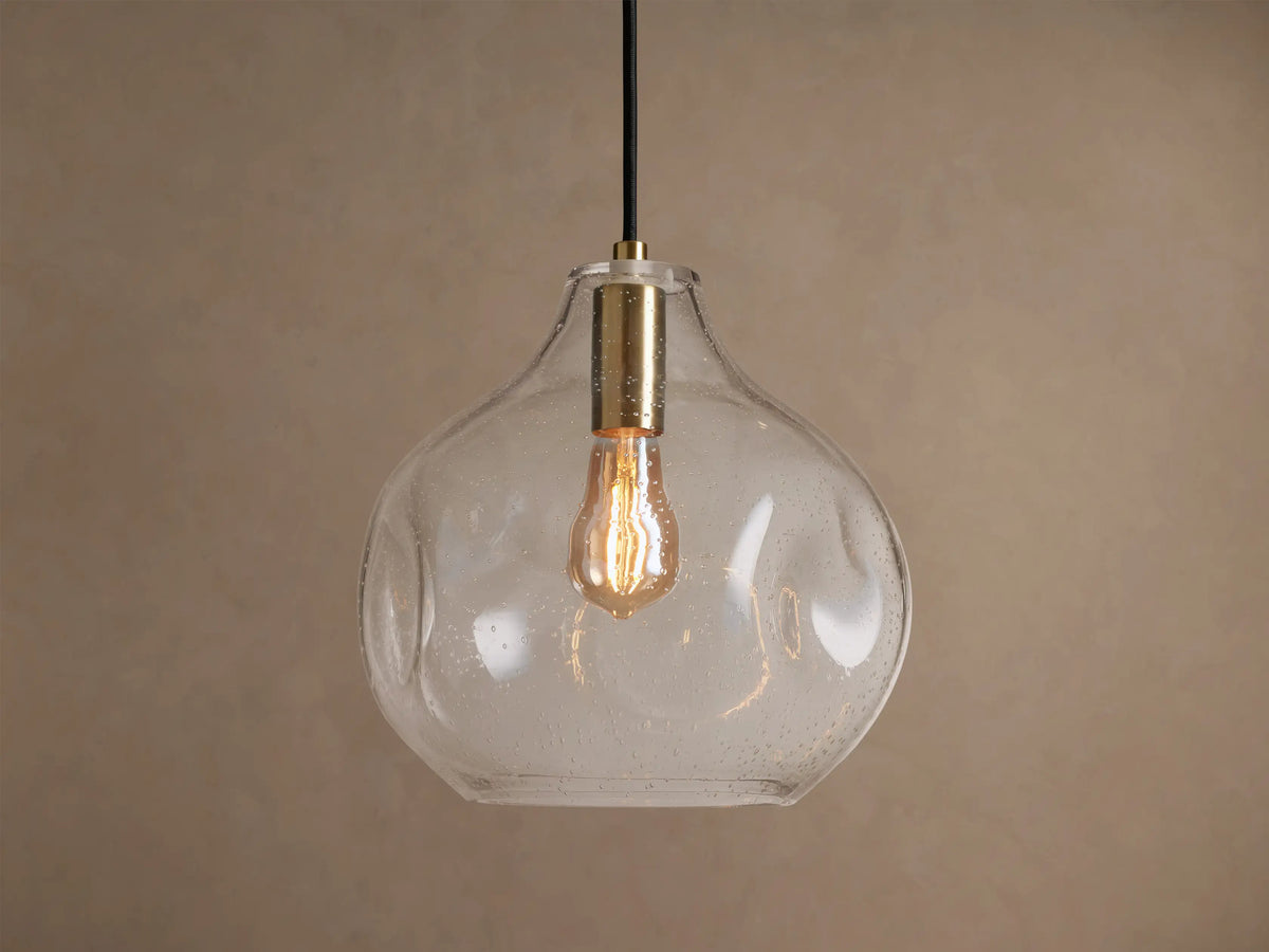 Seeded Glass Globe Pendant Light