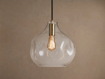 Seeded Glass Globe Pendant Light