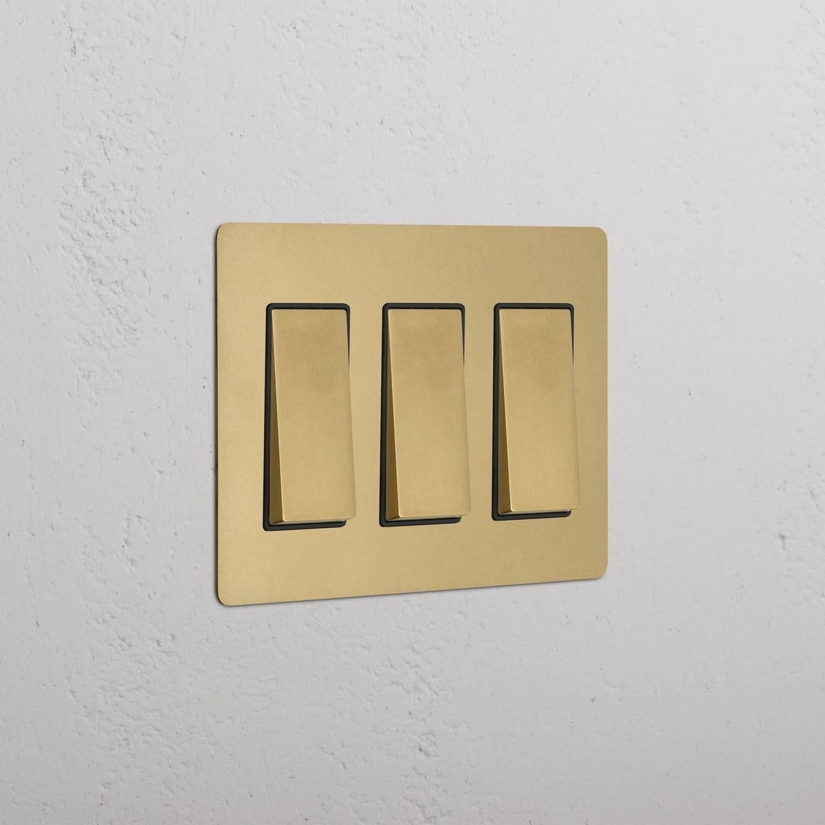 Quillane Minimalist Brass 3-Gang Rocker Switch