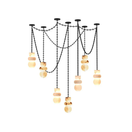 Alabaster Stone Cascade Chandelier