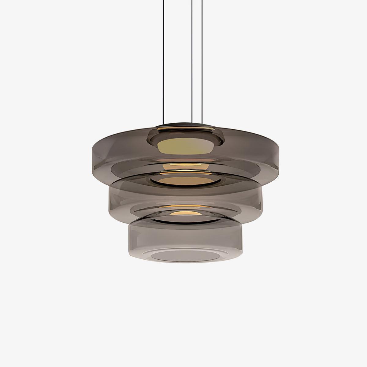 Stacked Glass Disc Pendant Light