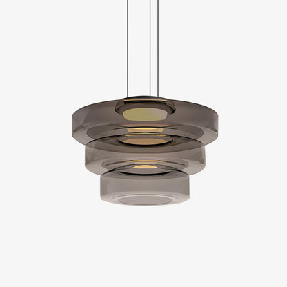Stacked Glass Disc Pendant Light