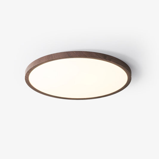 Slim Walnut Flush Ceiling Light