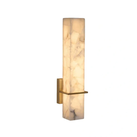 Cuboid Alabaster Brass Wall Light